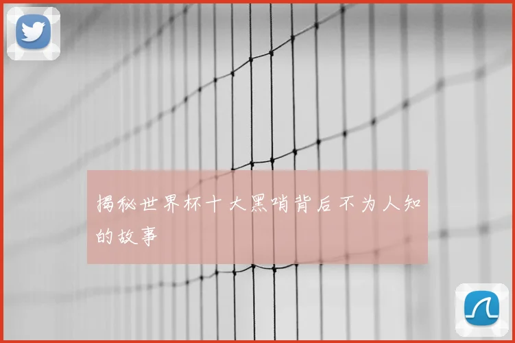 揭秘世界杯十大黑哨背后不为人知的故事